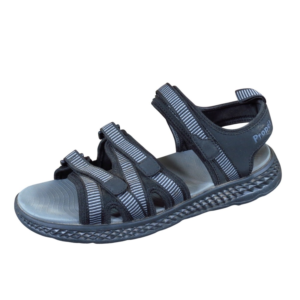 Propet TravelActiv Women Walking Sandal Size 10 Wide Outdoor Active Black Grey